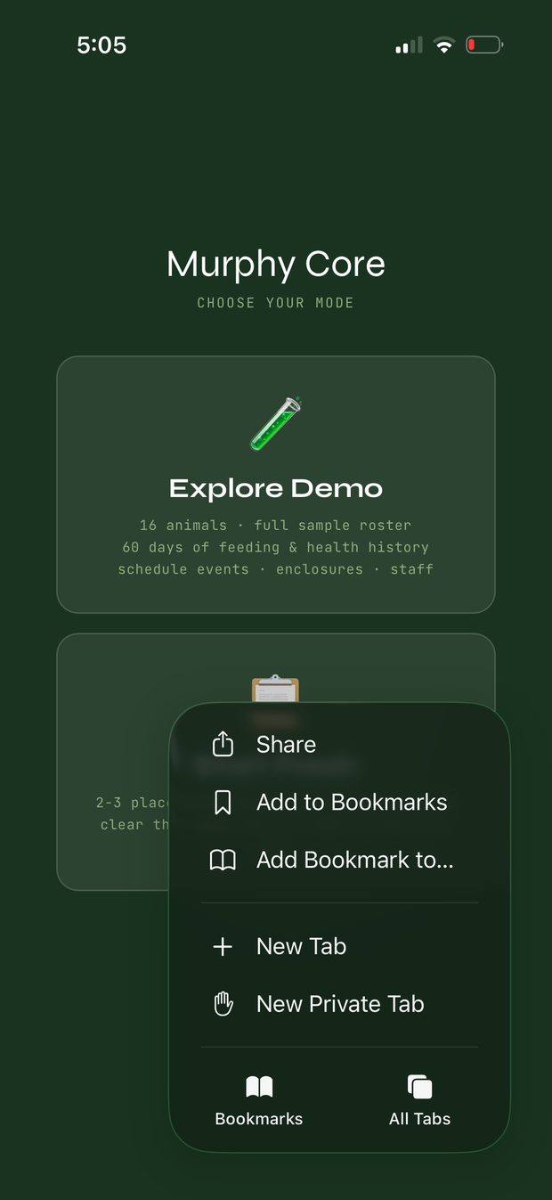 Browser share menu