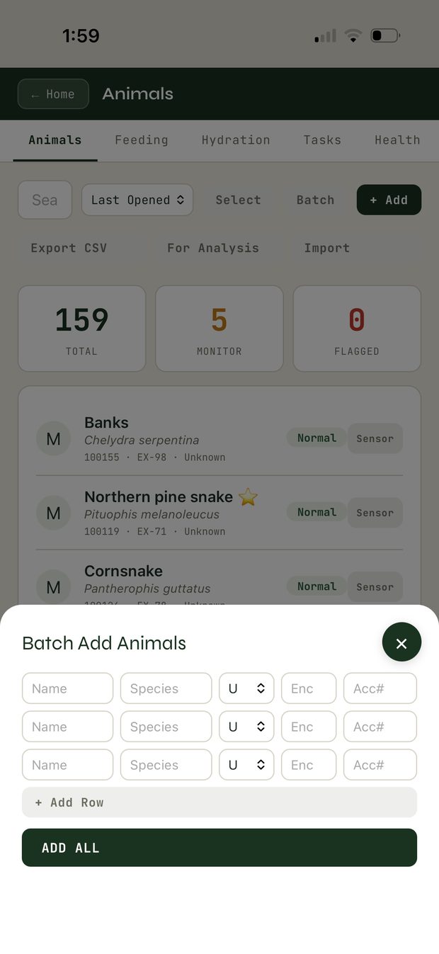 Batch Add Animals
