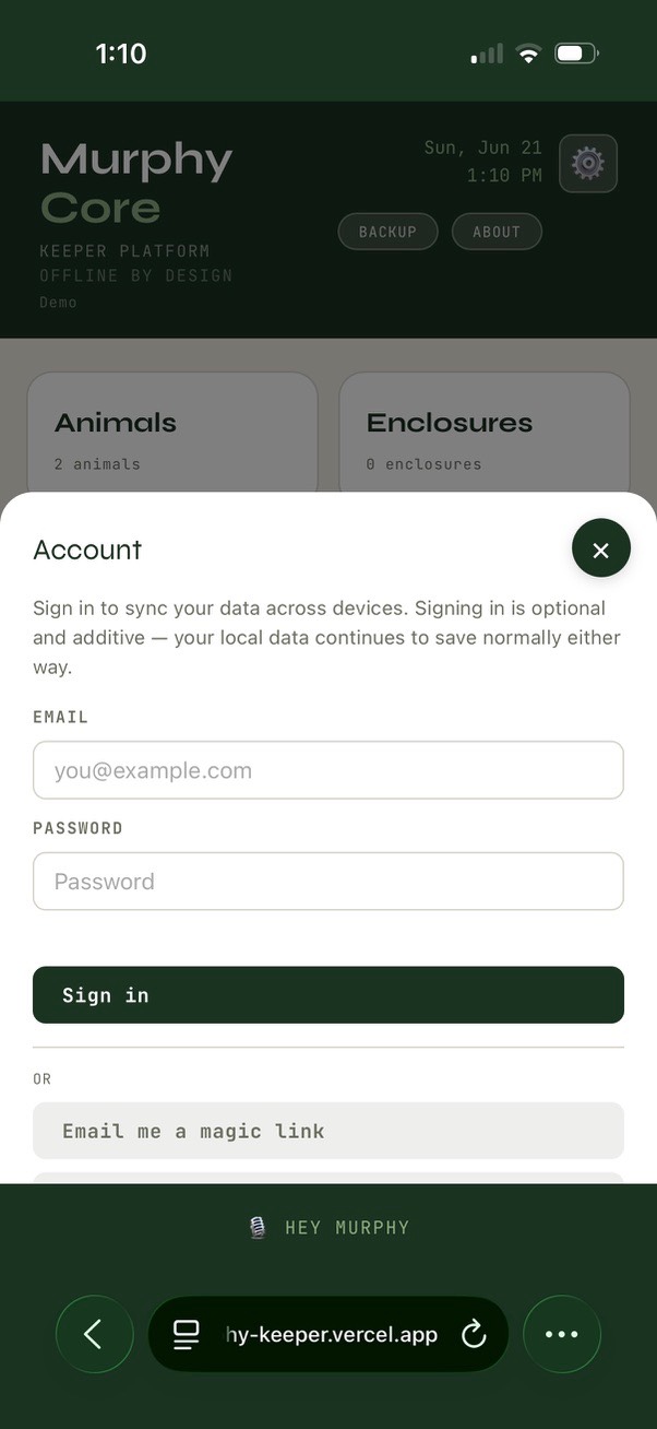 Account — sign in to sync